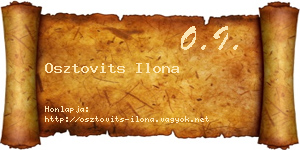Osztovits Ilona névjegykártya